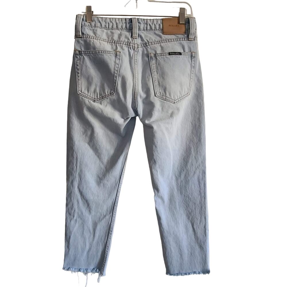 ROLLA'S Relaxo Chop Straight Leg Raw Hem Jeans In Original Bleach 16266C Mens 28 - Picture 3 of 16